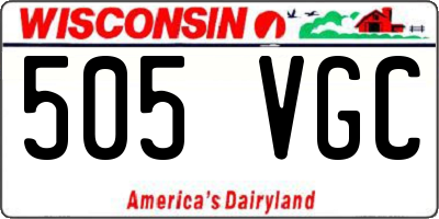 WI license plate 505VGC