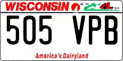 WI license plate 505VPB