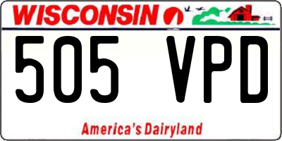 WI license plate 505VPD
