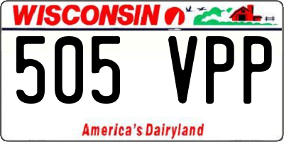 WI license plate 505VPP