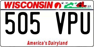 WI license plate 505VPU