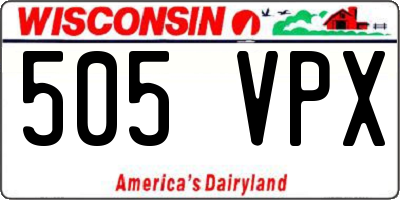 WI license plate 505VPX