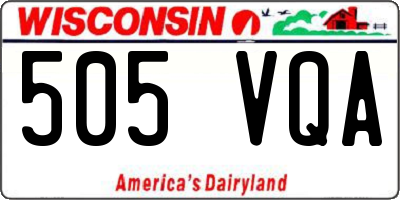 WI license plate 505VQA