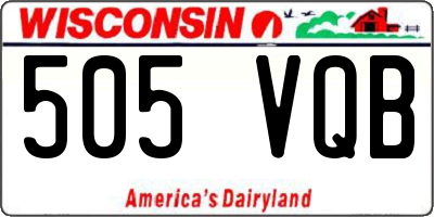 WI license plate 505VQB