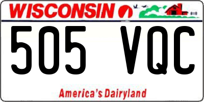 WI license plate 505VQC