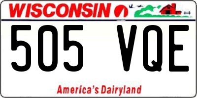 WI license plate 505VQE
