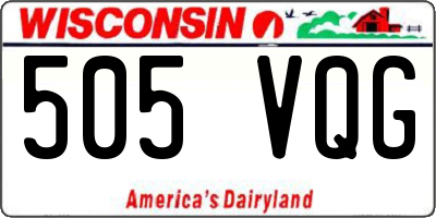 WI license plate 505VQG