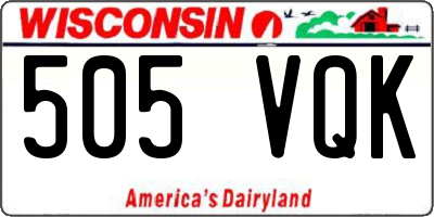 WI license plate 505VQK