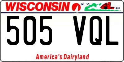 WI license plate 505VQL