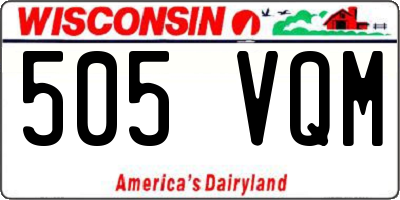 WI license plate 505VQM