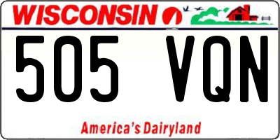 WI license plate 505VQN
