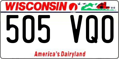 WI license plate 505VQO