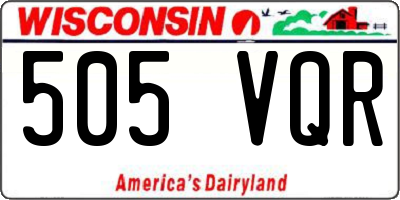 WI license plate 505VQR