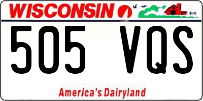 WI license plate 505VQS