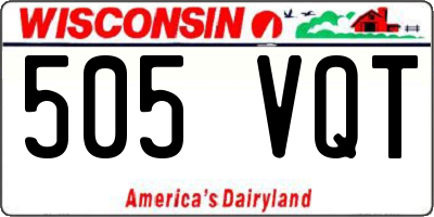 WI license plate 505VQT