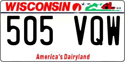 WI license plate 505VQW