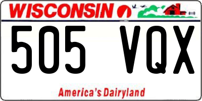 WI license plate 505VQX