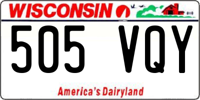 WI license plate 505VQY