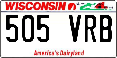 WI license plate 505VRB