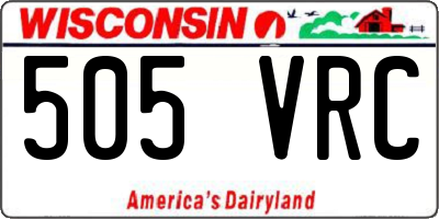 WI license plate 505VRC