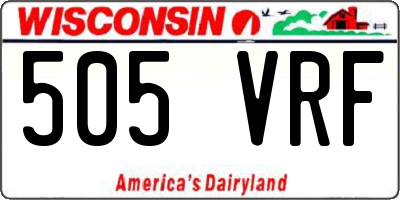 WI license plate 505VRF