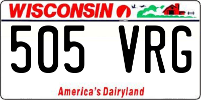 WI license plate 505VRG