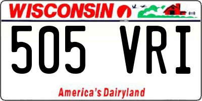 WI license plate 505VRI