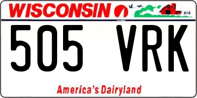 WI license plate 505VRK