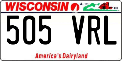 WI license plate 505VRL