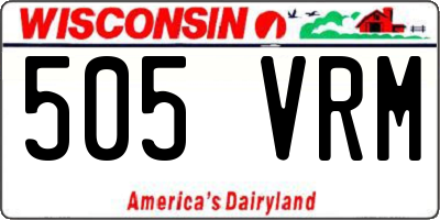 WI license plate 505VRM