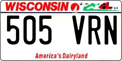 WI license plate 505VRN