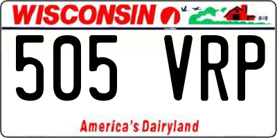 WI license plate 505VRP