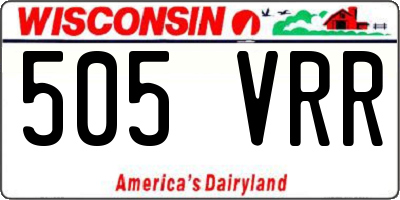 WI license plate 505VRR