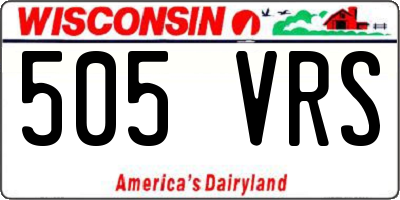 WI license plate 505VRS