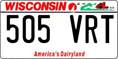 WI license plate 505VRT