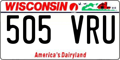 WI license plate 505VRU