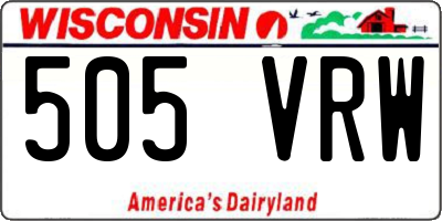 WI license plate 505VRW
