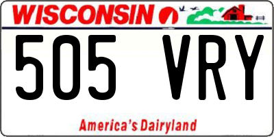 WI license plate 505VRY