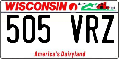 WI license plate 505VRZ