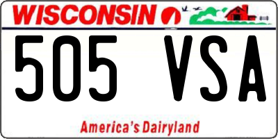 WI license plate 505VSA