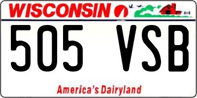 WI license plate 505VSB