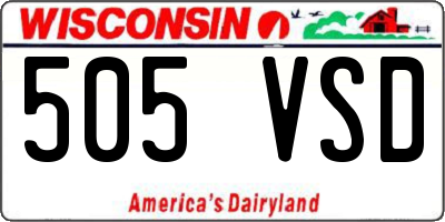 WI license plate 505VSD