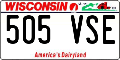 WI license plate 505VSE