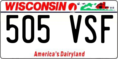 WI license plate 505VSF