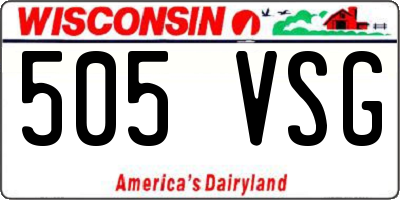 WI license plate 505VSG