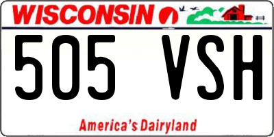 WI license plate 505VSH