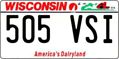 WI license plate 505VSI