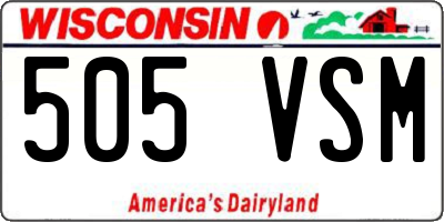 WI license plate 505VSM
