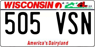 WI license plate 505VSN