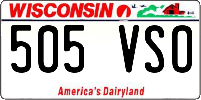 WI license plate 505VSO